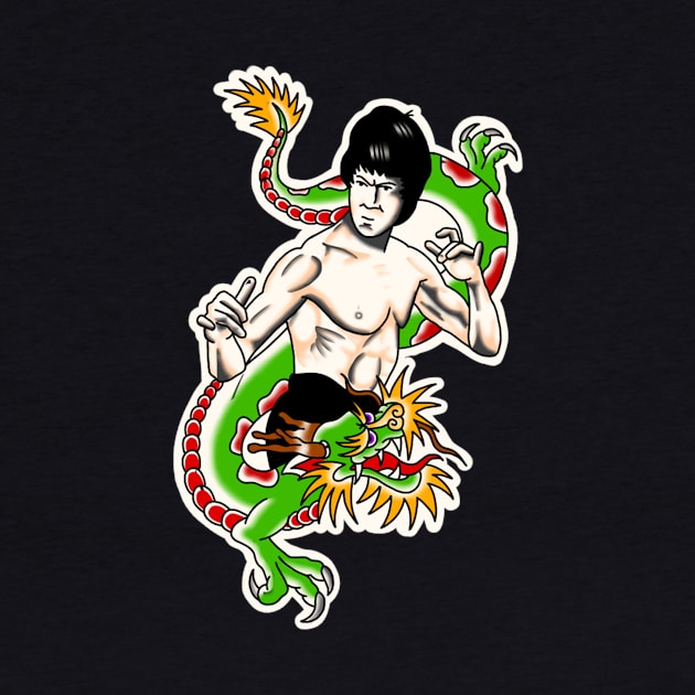 Bruce Lee Dragon Tattoo by rafaelwolf